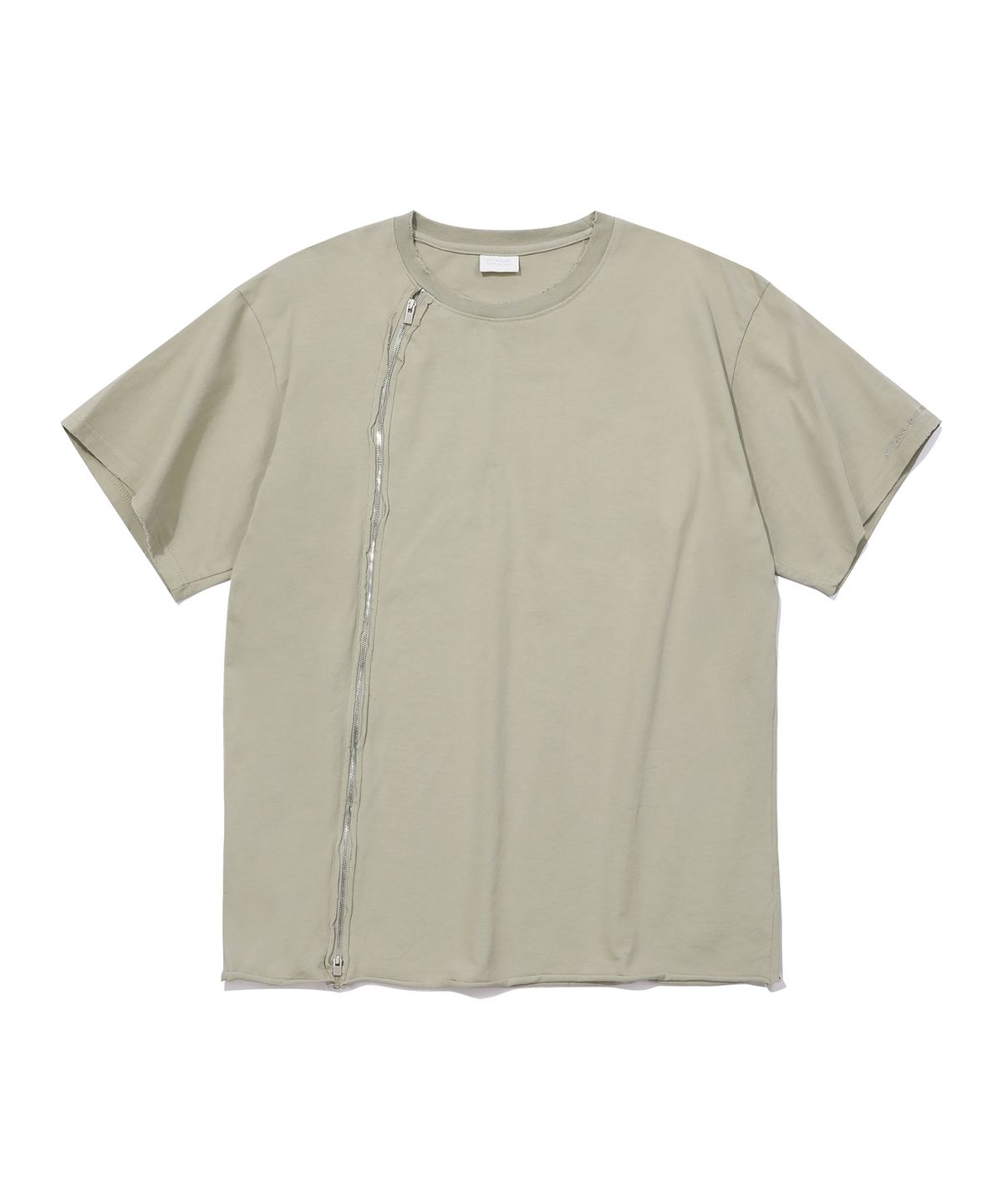 에피소드 언타이틀(EPISODE UNTITLED) ZIPPER POINT CUT-OFF T-SHIRT_KHAKI