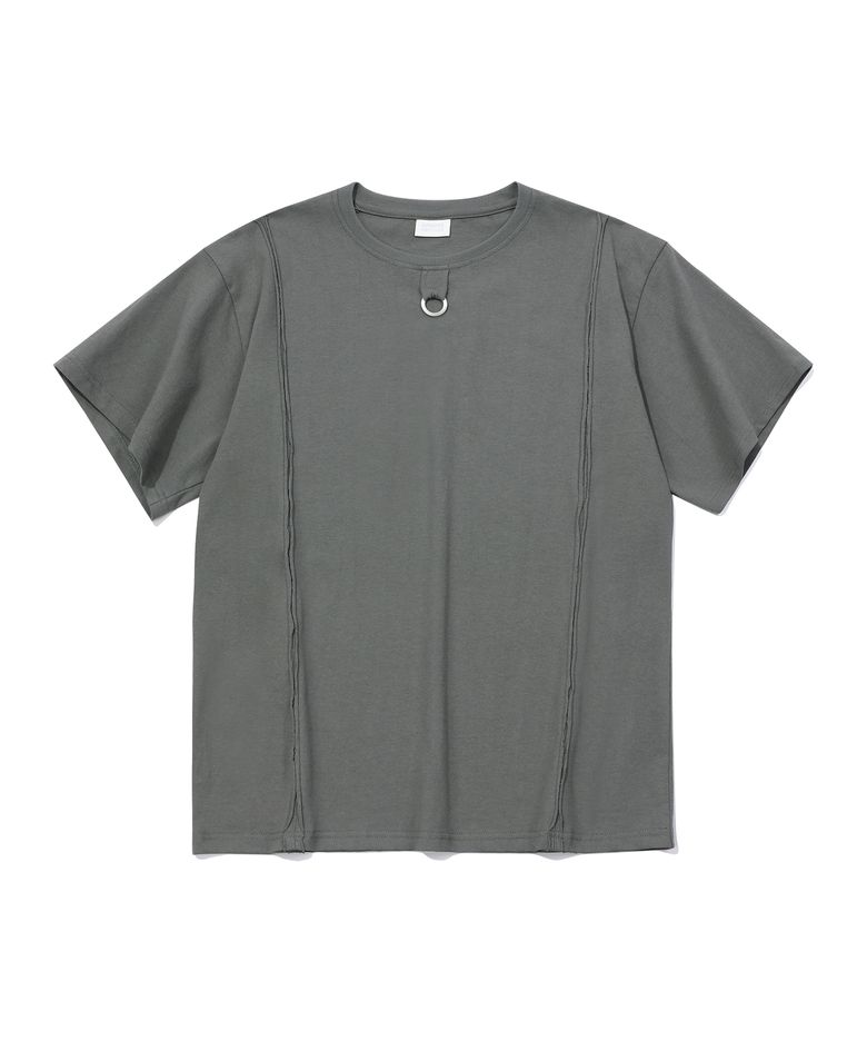 CUT-OFF LOGO RING POINT T-SHIRT_GREY