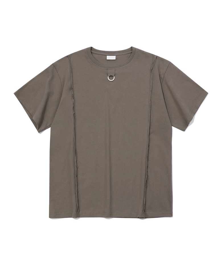 CUT-OFF LOGO RING POINT T-SHIRT_KHAKI