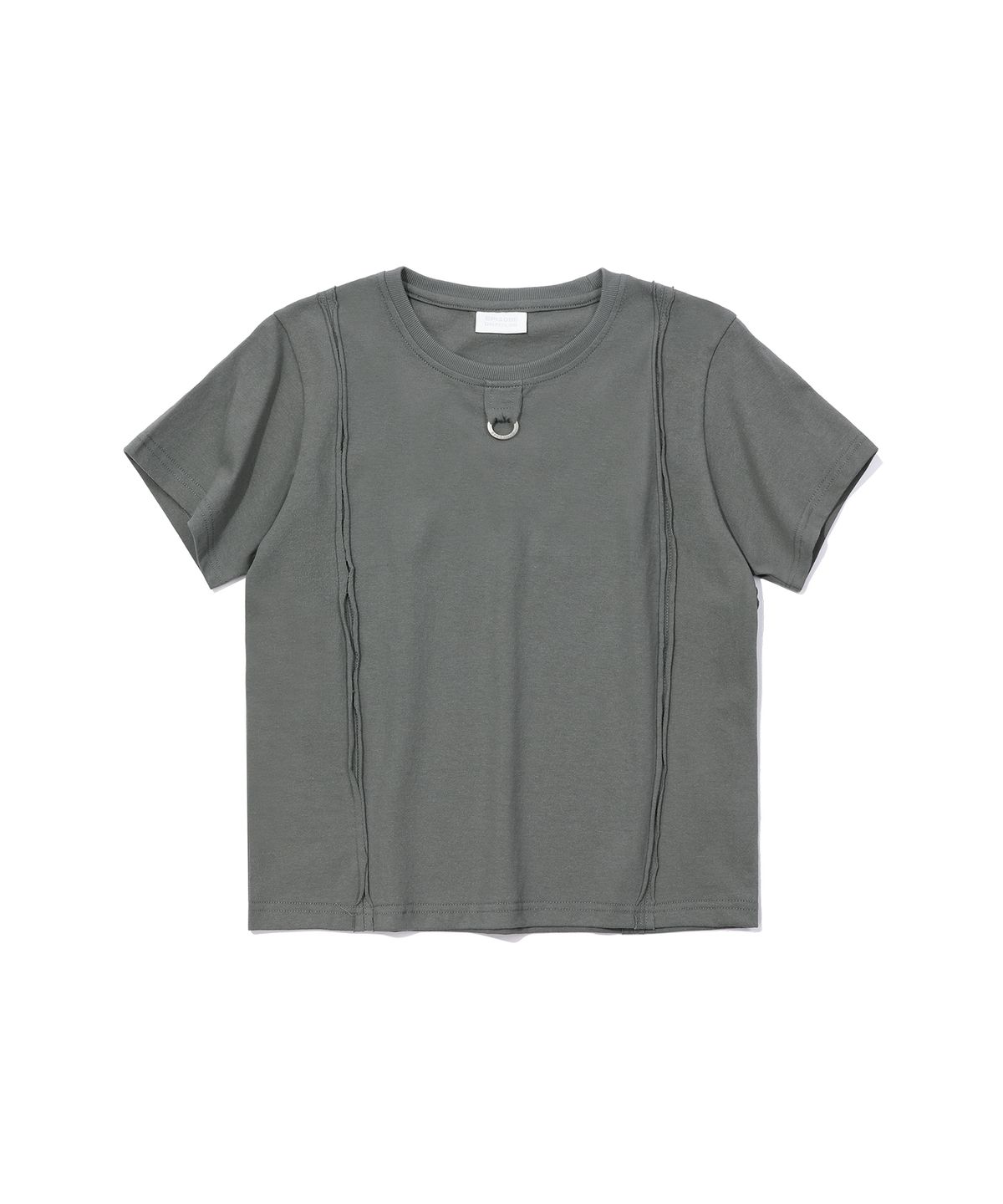 에피소드 언타이틀(EPISODE UNTITLED) CROP CUT-OFF LOGO RING POINT T-SHIRT_GREY