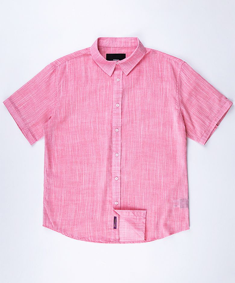 내추럴 리넨 브리즈 반소매 셔츠 (CORAL PINK)