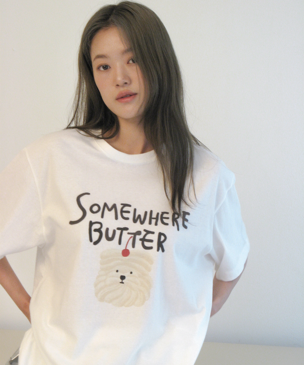 썸웨어버터(SOMEWHEREBUTTER) Butteree over-fit top - 3color