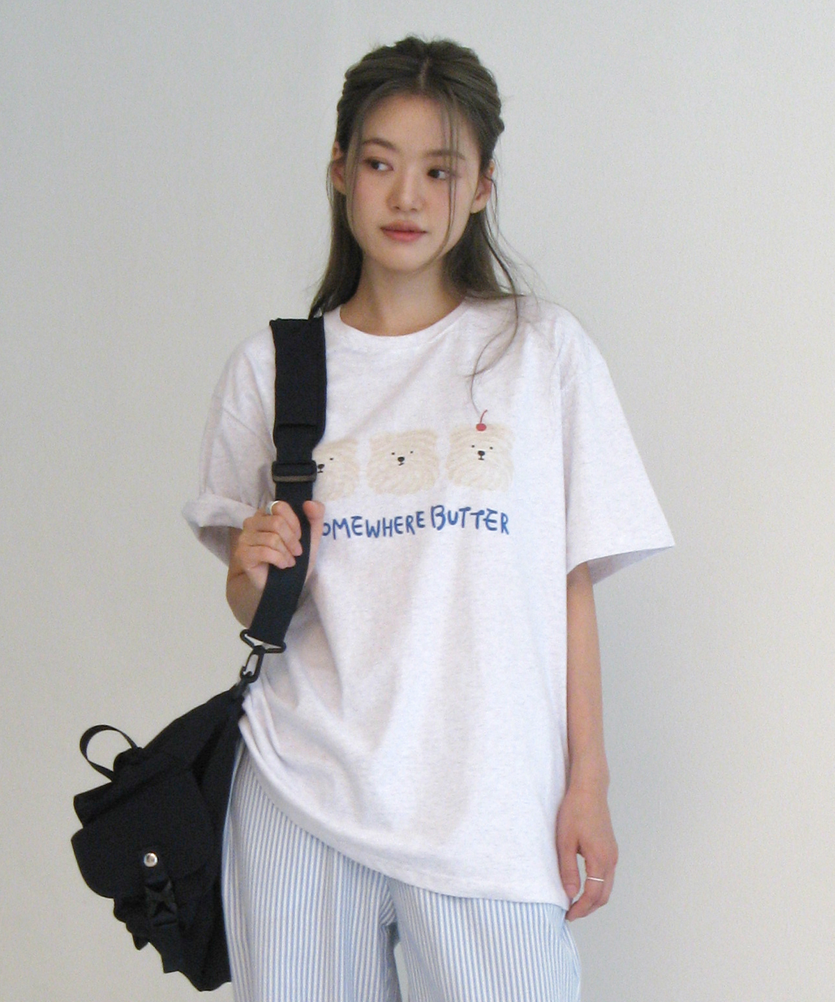 썸웨어버터(SOMEWHEREBUTTER) Butteree trio over-fit top - 3color