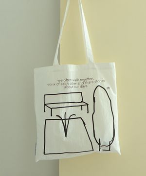 컬러 드로잉 에코백 (white)