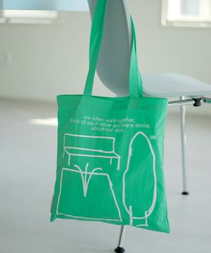 컬러 드로잉 에코백 (green)