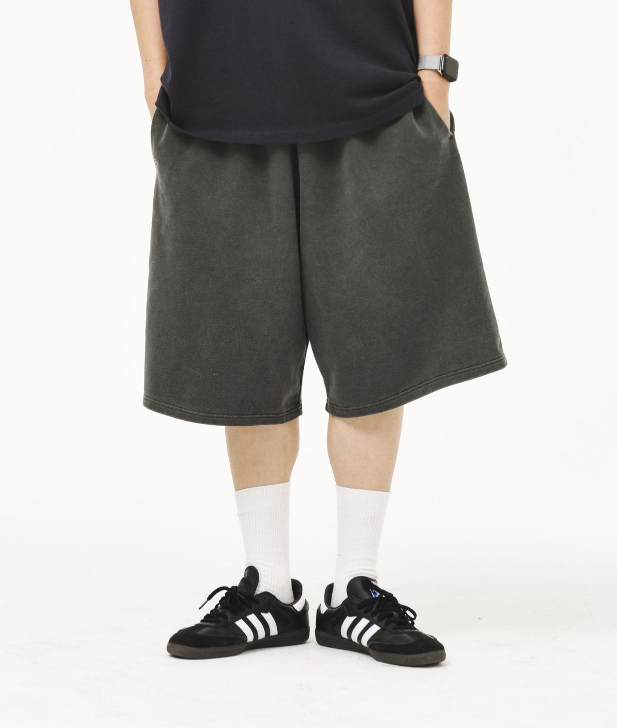 바쥬비쥬(BAJOO BIJOO) PIGMENT BERMUDA PANTS [CHACOAL]