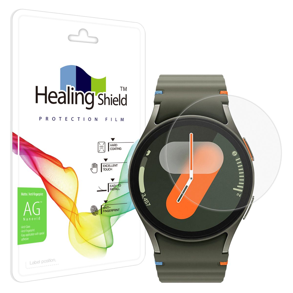 힐링쉴드(HEALINGSHIELD) 갤럭시워치7/6/5/4 44mm 저반사 지문방지 액정보호필름 2매