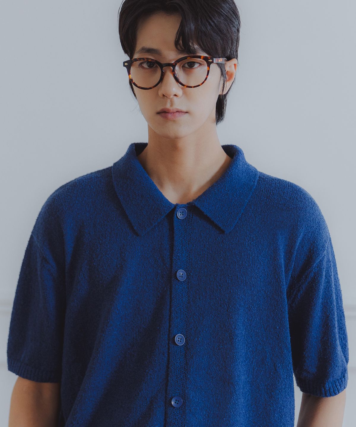 앨빈클로(ALVINCLO) [DE LUXE] 워셔블 카라 반팔 버튼 니트 DLX1223 (5 COLOR)