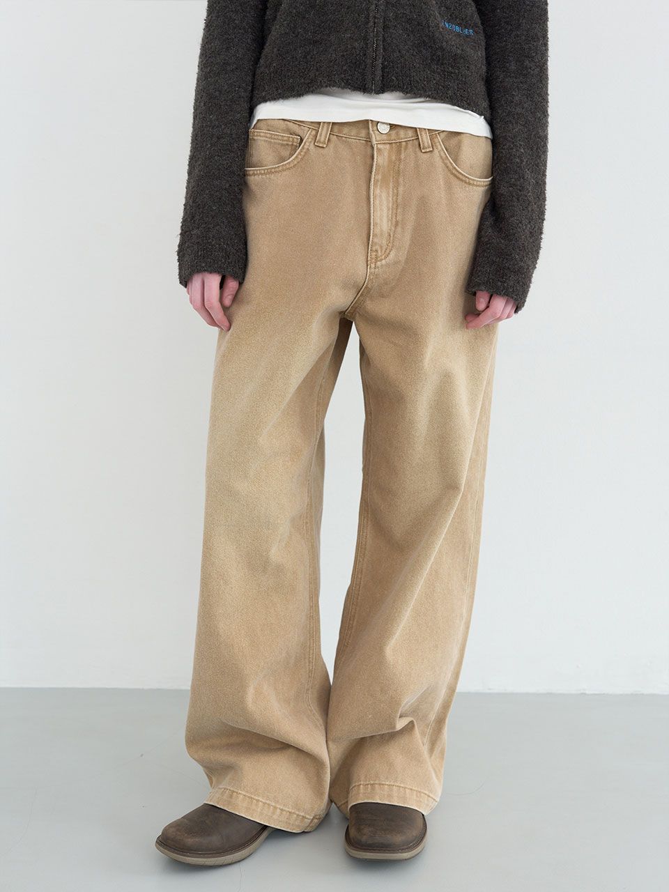◇ENZO BLUES◇ Vintage Wide Denim Pants Beige MUSINSA | ENZO BLUES Vintage Wide Denim Pants (Beige)