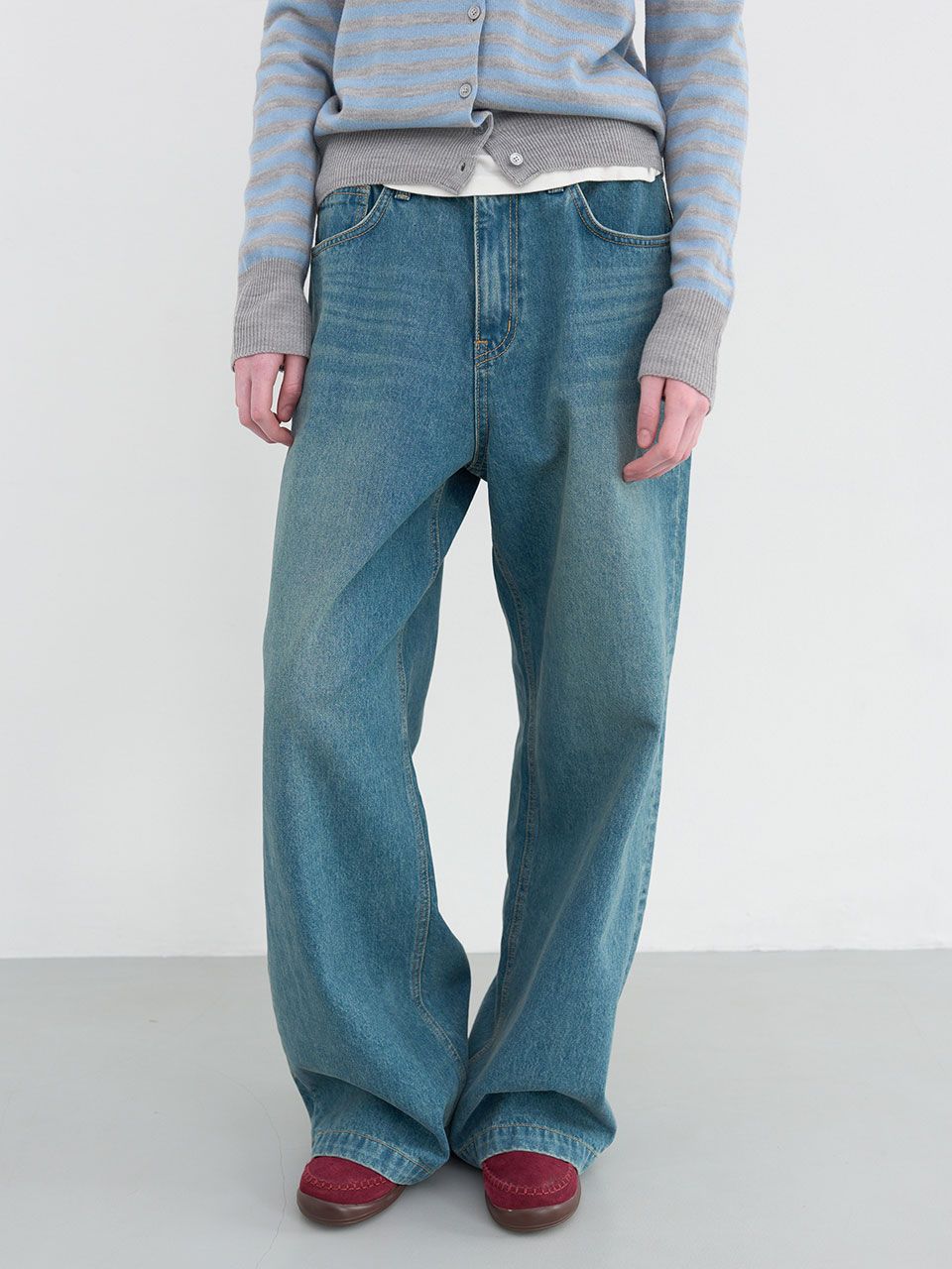 ◇ENZO BLUES◇ Vintage Wide Denim Pants Vintage Blue MUSINSA | ENZO BLUES Vintage Wide Denim Pants (Vintage Blue)