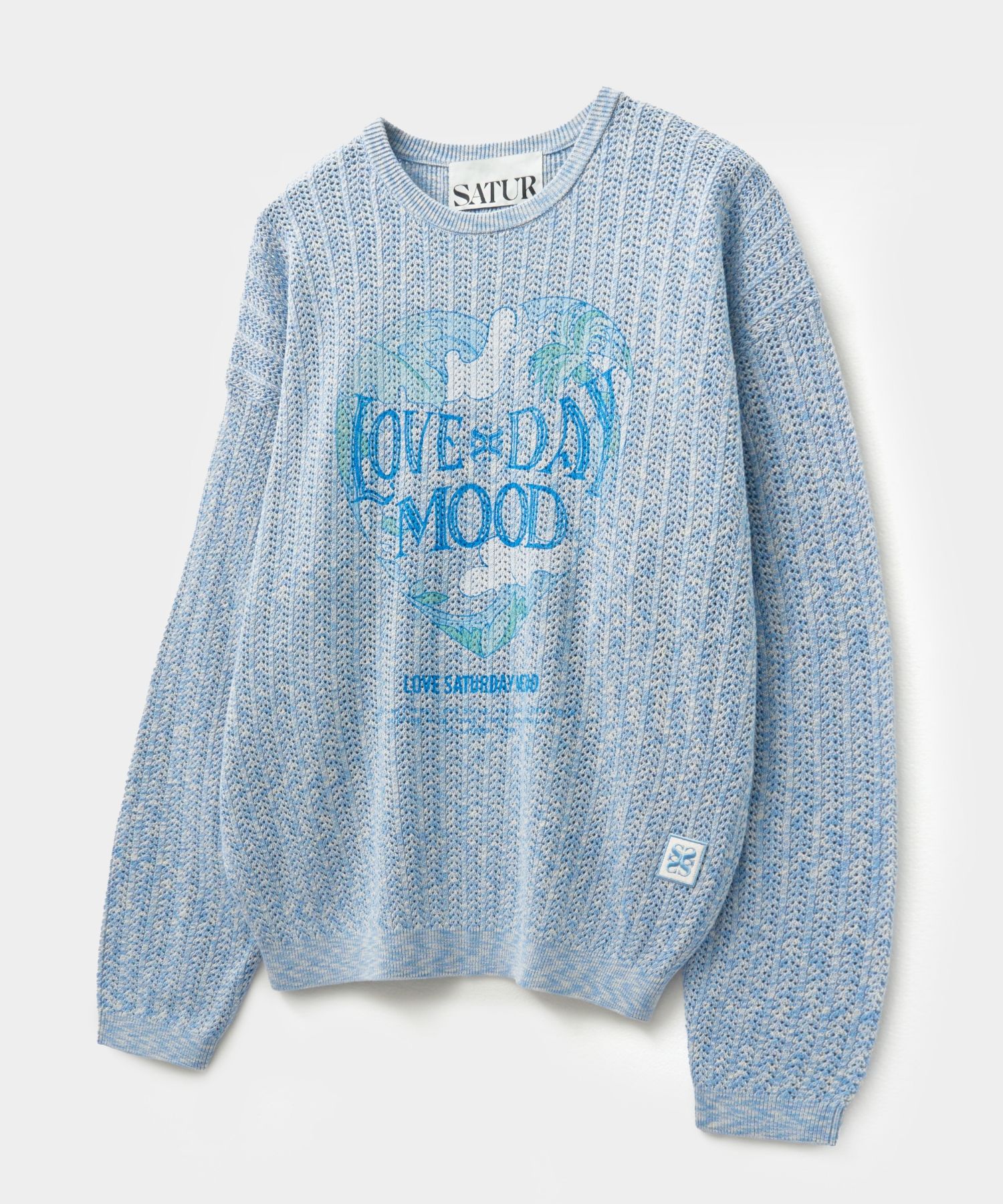 ◆SATUR◆ Ibiza ocean graphic mesh knit natural green SA242M MUSINSA | SATUR Ibiza Ocean Graphic Mesh Knit Natural Green
