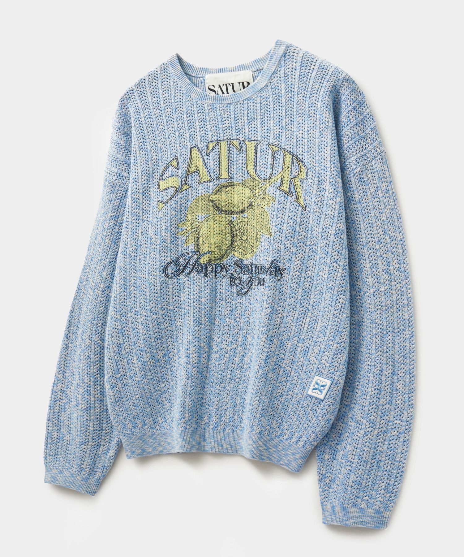 MUSINSA | SATUR Ibiza Citron Summer Graphic Mesh Knitwear