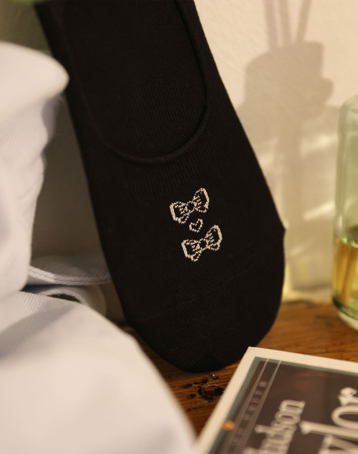 앤무오유(NMOU) F02_LOVELY RIBBON FAKE SOCKS_black