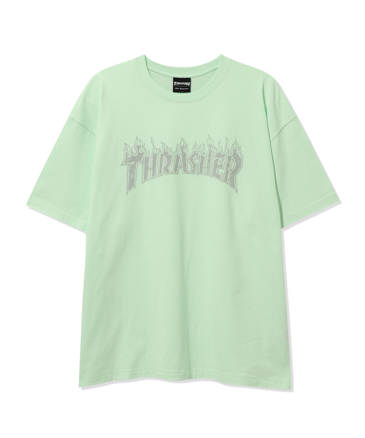 트레셔(THRASHER) 크레용 플레임 반팔 티셔츠 민트