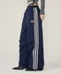 (UX)THREE LINE PARACHUTE WIDE PANTS NAVY