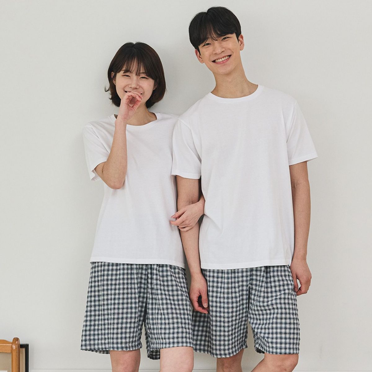 찌니야(JJNIYA) 리버플체크 공용 5부잠옷바지