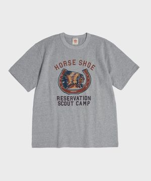 Retro Horseshoe Graphic Tee Grey