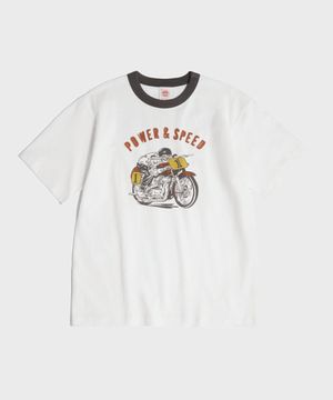 Retro Motorcycle Graphic Tee White