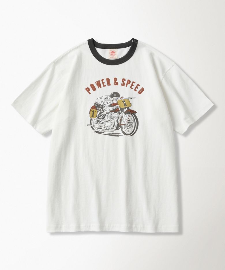 Retro Motorcycle Graphic Tee White