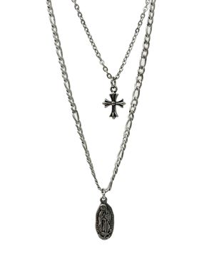 Surgical Steel Double Layered Necklace ((Steel))