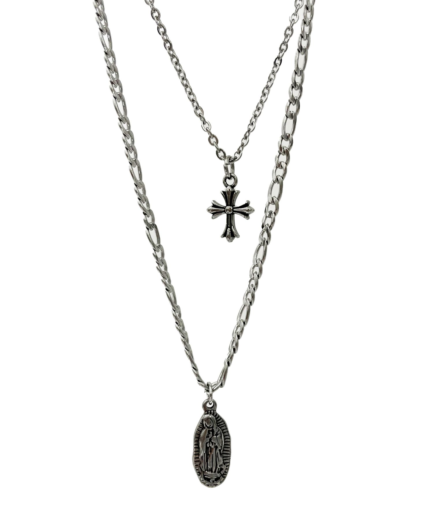 ネックレス・チョーカー SK8ER ROCK Surgical Steel Double Layered Necklace Steel MUSINSA公式 | SK8ER ROCK Surgical Steel Double Layered