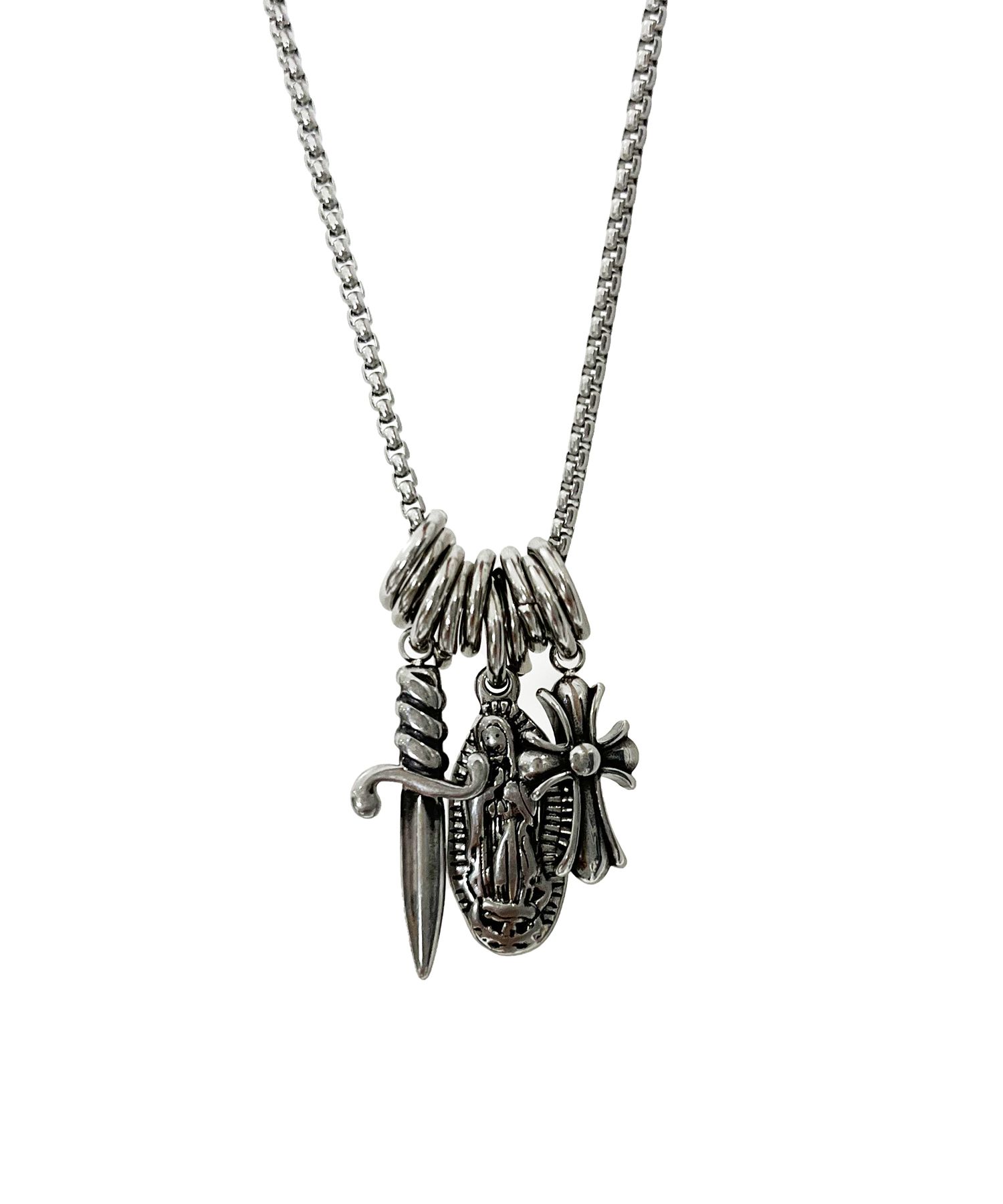 ネックレス・チョーカー SK8ER ROCK Three Pendant ORing Surgical Steel Necklace Steel MUSINSA | SK8ER ROCK Three Pendant O-Ring Surgical Steel
