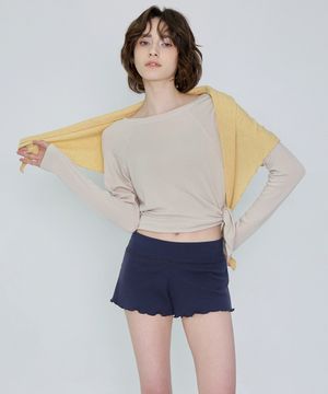 여성 요가복 DEVI-B0061-에쉬네이비 필라테스 비비아나 골지 쇼츠