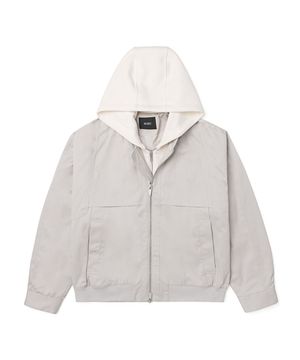 남성 앞날개 디테일 후드탈착 점퍼 (LT-BEIGE) (HARUJ01-23)