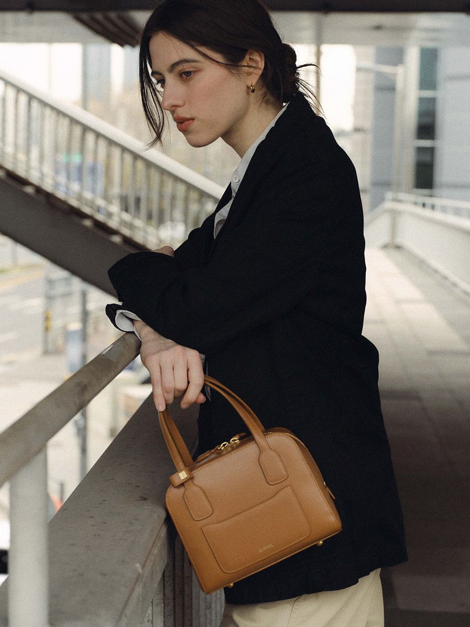 ★DE MERIEL★ Cayley Boston Bag Small Navy CAYLEY BOSTON Designer fashion, Seoul-fully created | W Concept