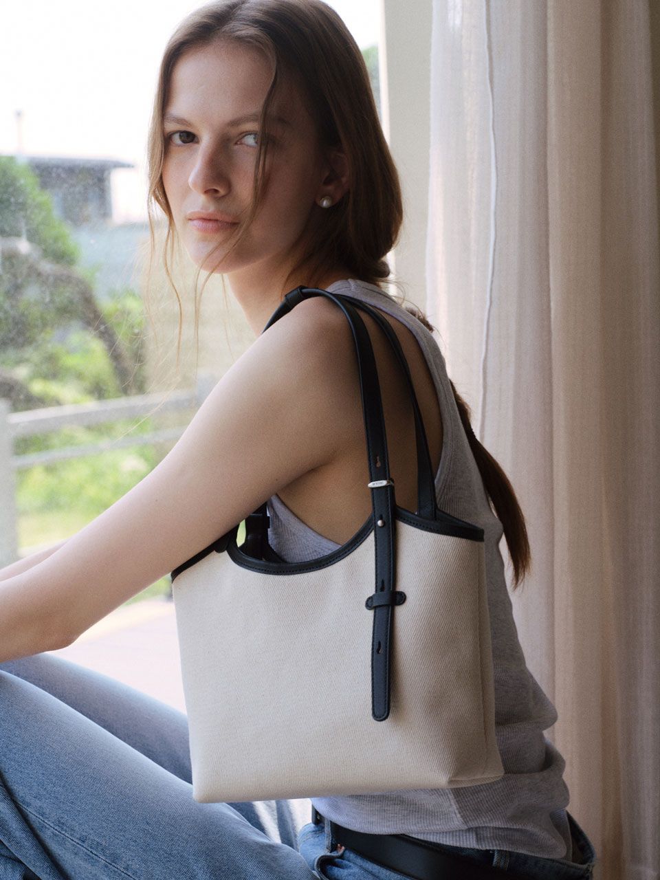 ★DE MERIEL★ 90 Veneta Bag Small Canvas Black Combi veneta MUSINSA | DEMERIEL 90 Veneta Bag Small Canvas Black Combi