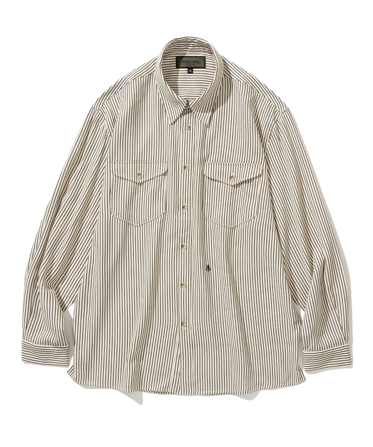 유니폼브릿지(UNIFORM BRIDGE) two pocket stripe shirt ivory