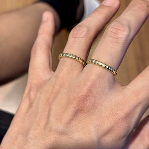 [Bs-404] 925실버 스퀘어 심플반지 (18k gold plating )