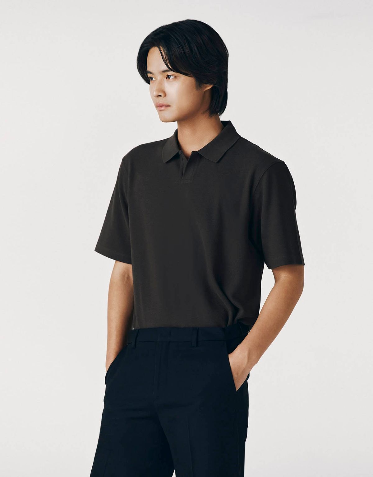 지오다노(GIORDANO) 텍스처 슬릿넥 폴로 반팔 카라티 014901 [6color]