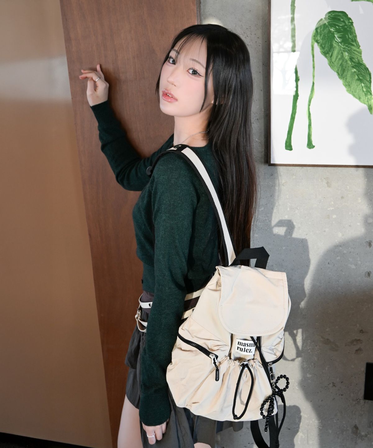마스마룰즈(MASMARULEZ) 미니 플랩백팩 _베이지