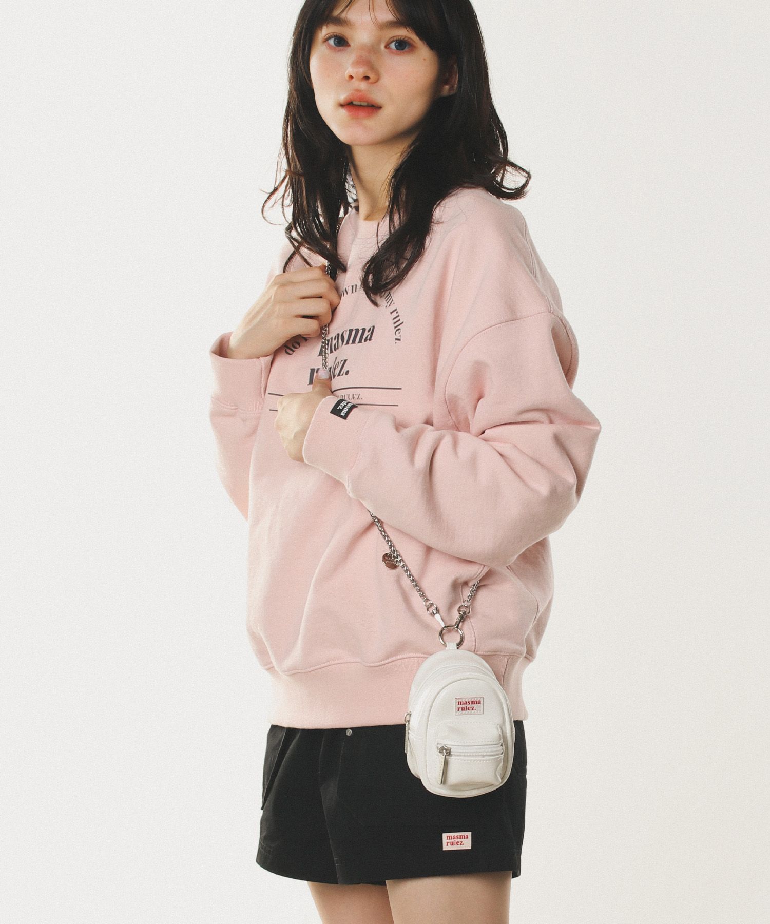 MUSINSA | MASMARULEZ mama leather miniature chain cross bag