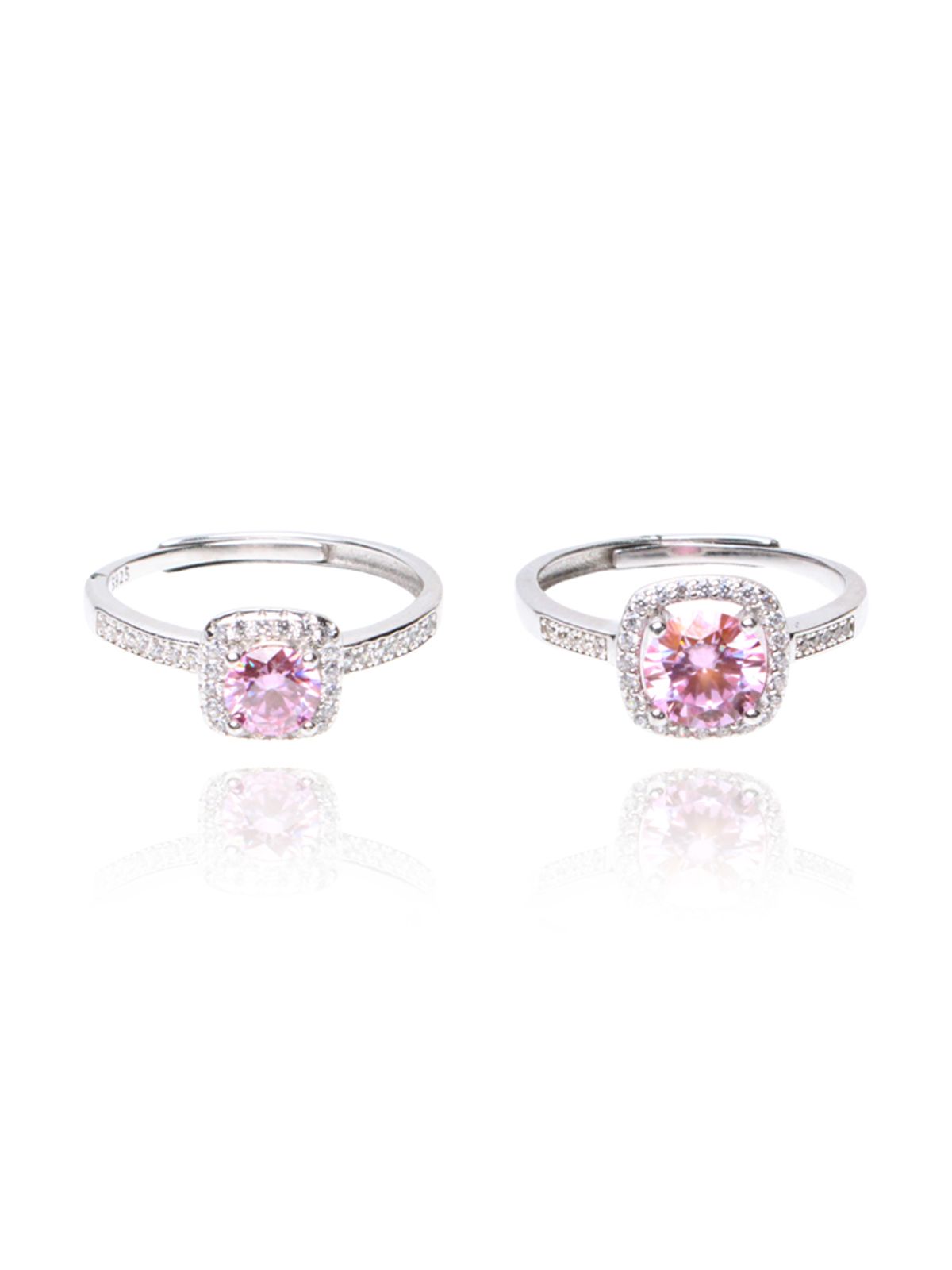 비엔베투(Bien Vetu) 핑크 모이사나이트 반지 스퀘어 파베셋팅 0.5,1ct 103