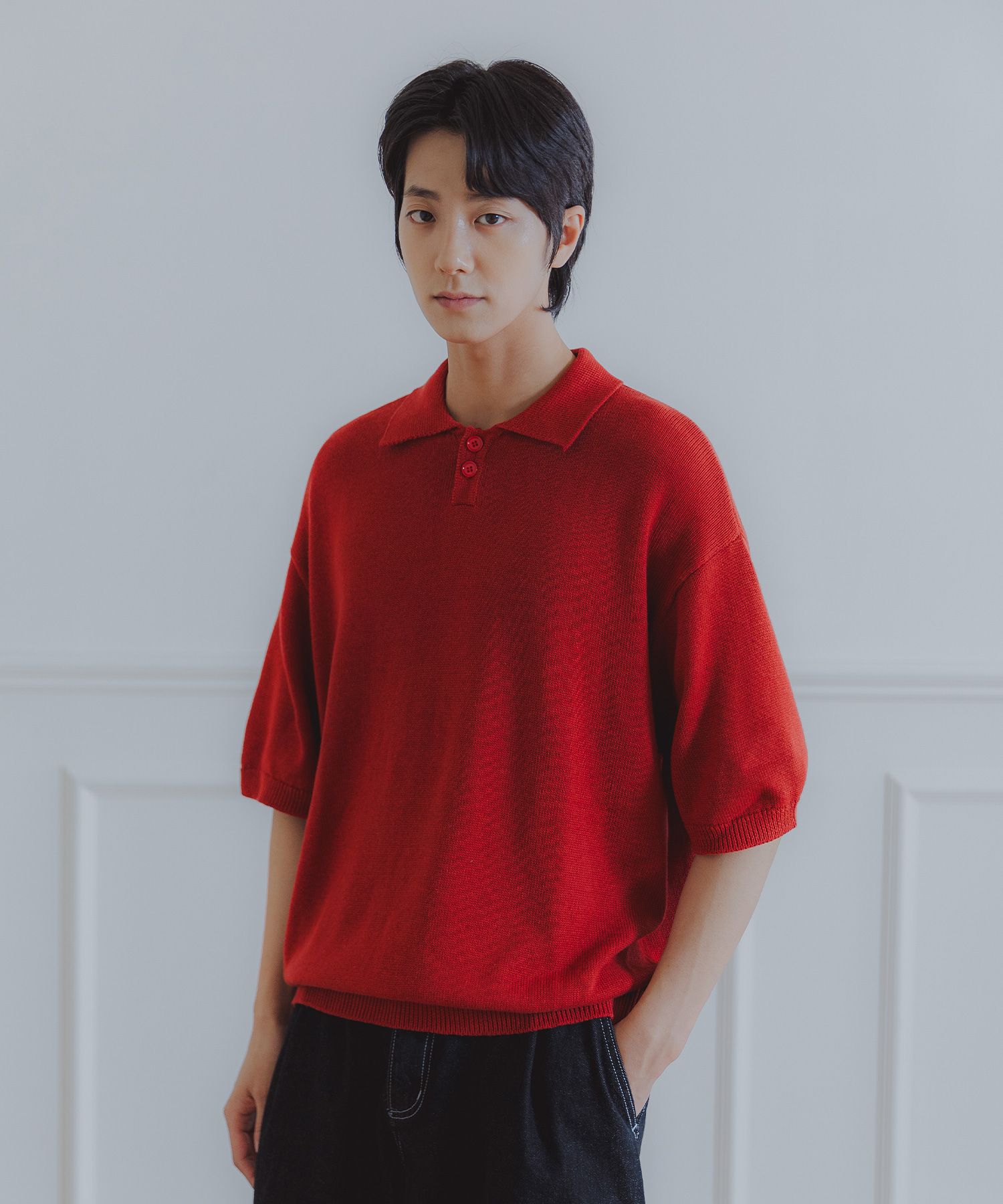 「LOOKPLE」Washable Ice Dangara Collar Half Knit ★2col(M/L) MUSINSA | TOFFEE Cool Cable Collar Half Knit (IVORY)