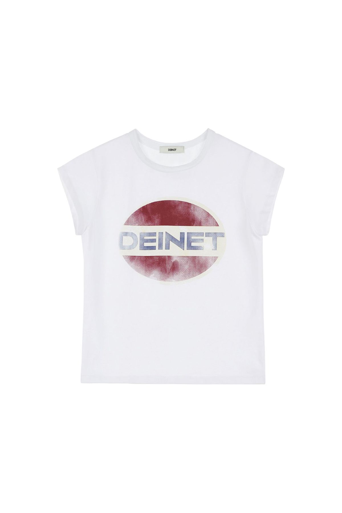 다이닛(DEINET) VINTAGE GRAPHIC CROPPED T-SHIRTS IN WHITE