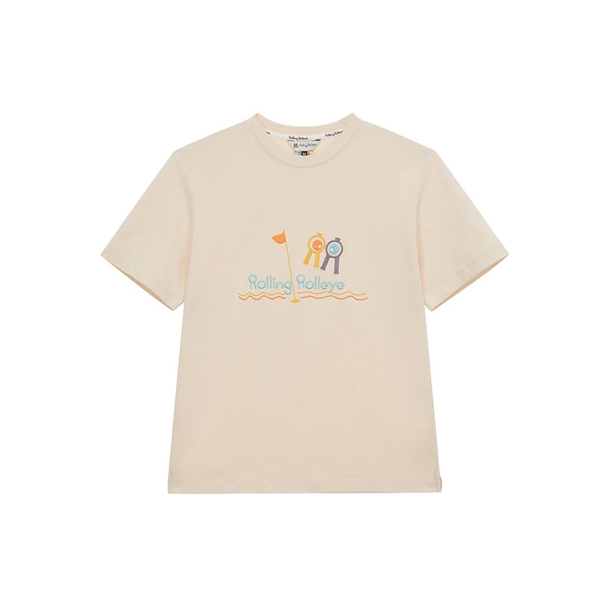 롤링롤라이(ROLLINGROLLEYE) 롤롤 플래그 크림 스크린 티셔츠 Roll Roll Flag Cream Screen T-shirt