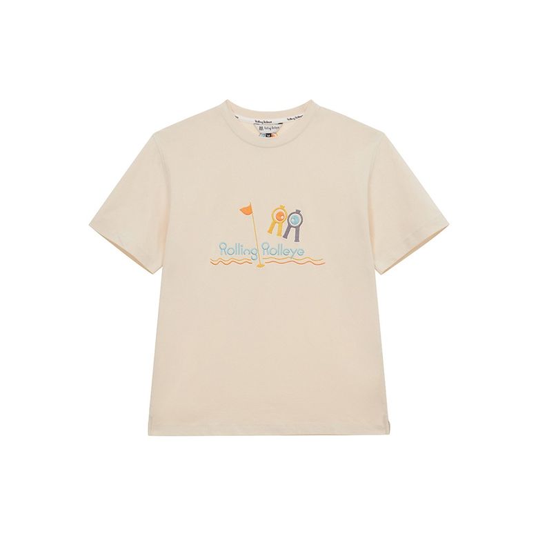 롤롤 플래그 크림 스크린 티셔츠 Roll Roll Flag Cream Screen T-shirt
