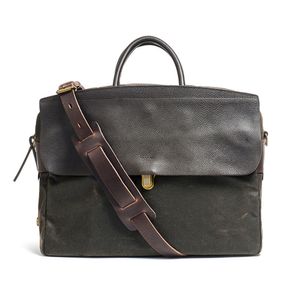 제포 솔로 브리프케이스 왁스캔버스 - 카키