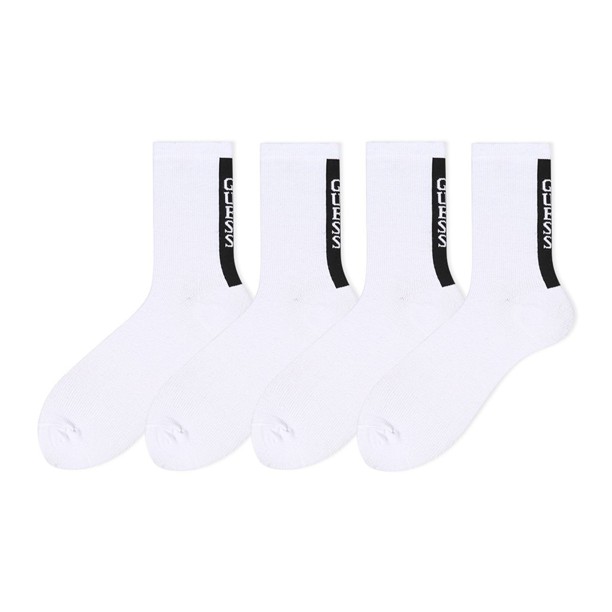 게스 양말(GUESS SOCKS) 라인패턴로고 슬림 중목 4족