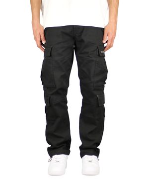 블랙  8 포켓 카고 팬츠