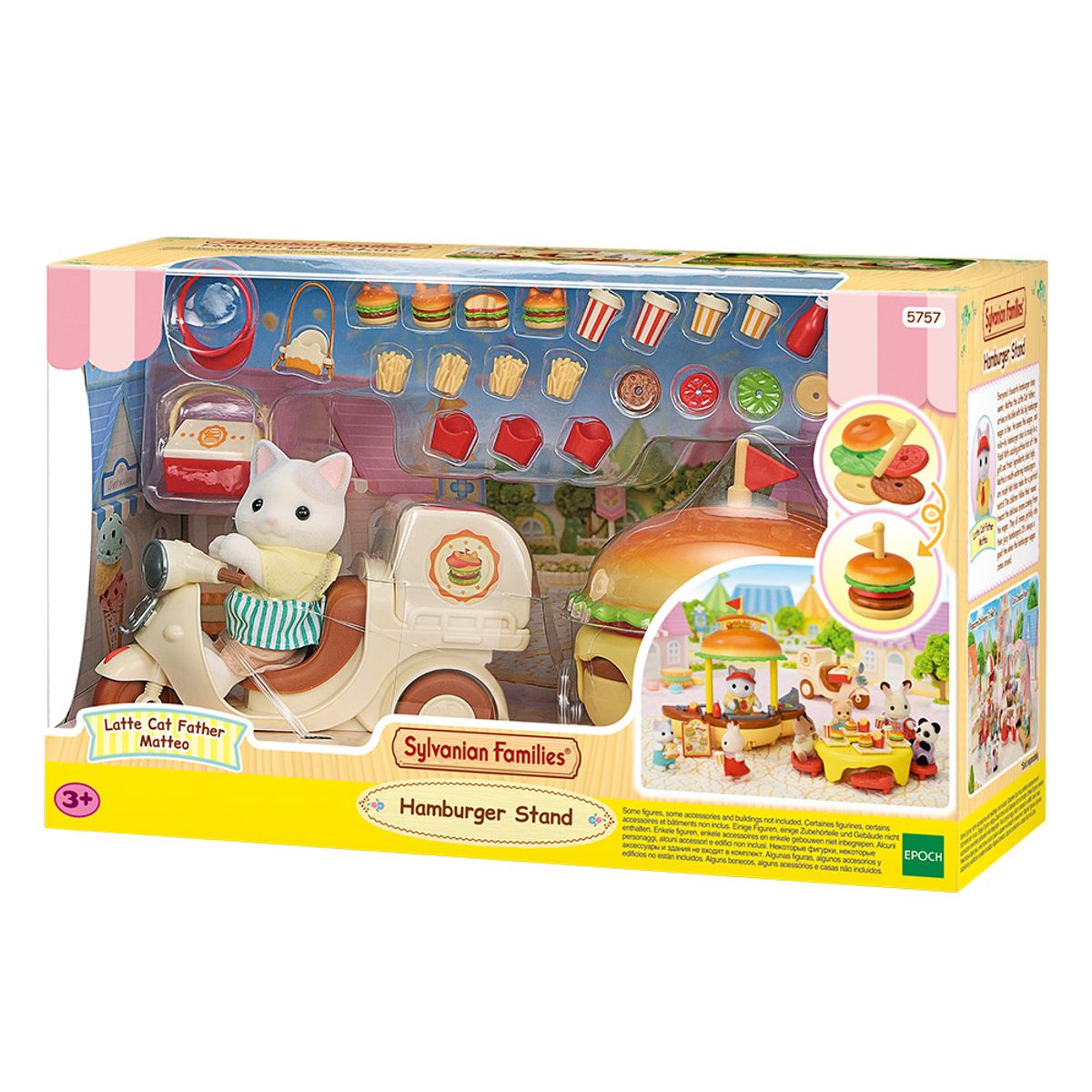 실바니안 패밀리(SYLVANIAN FAMILIES) 5757-라떼 고양이의 햄버거 카트