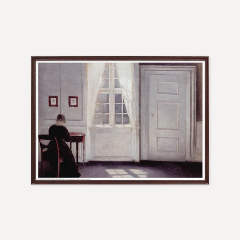 빌헬름 함메르쇠이 Interior in Strandgade, Sunlight on the Floor, 1901 (액자 포함)