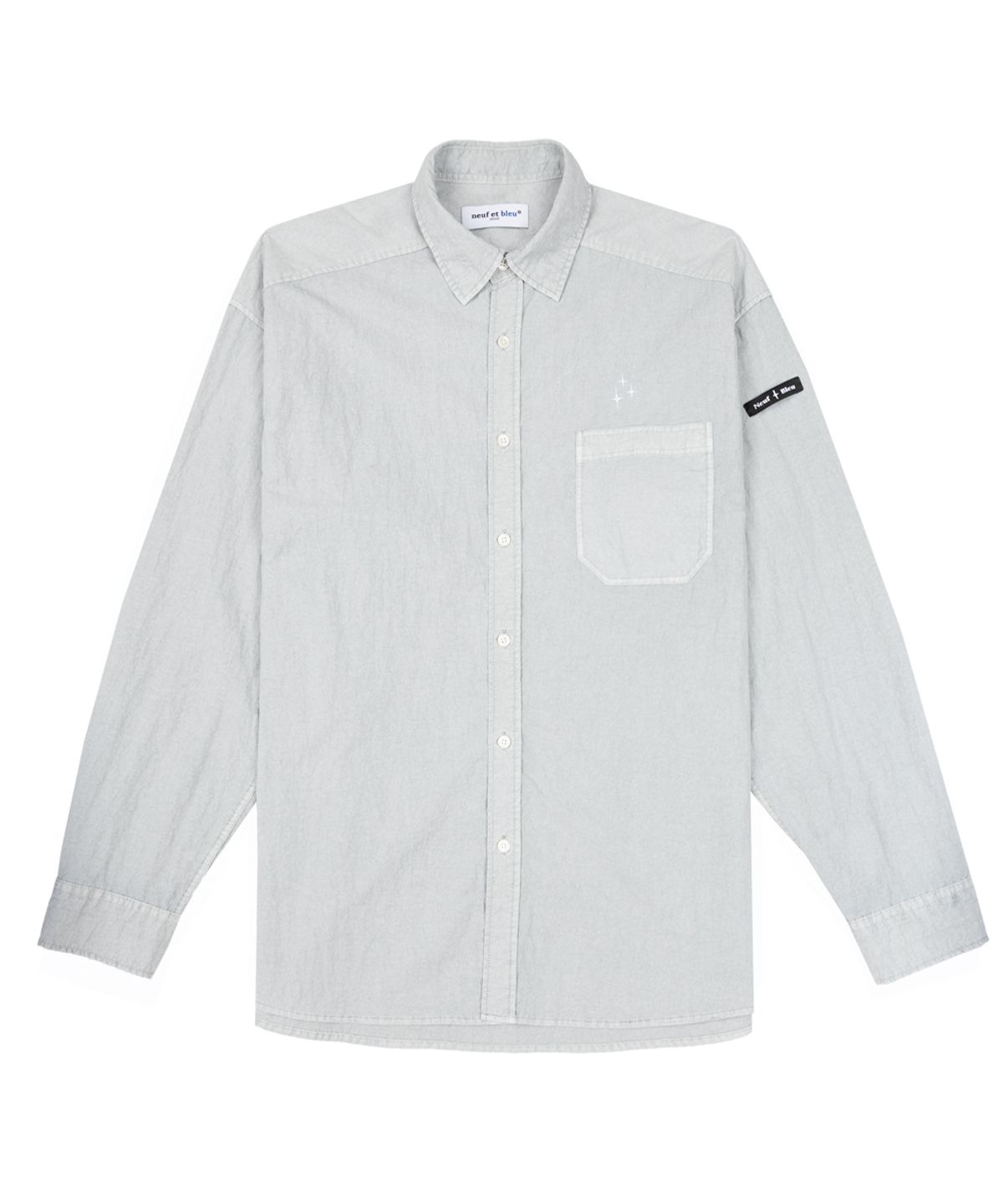 누프에블루(NEUFETBLEU) NEB nylon pigment shirts (light gray)