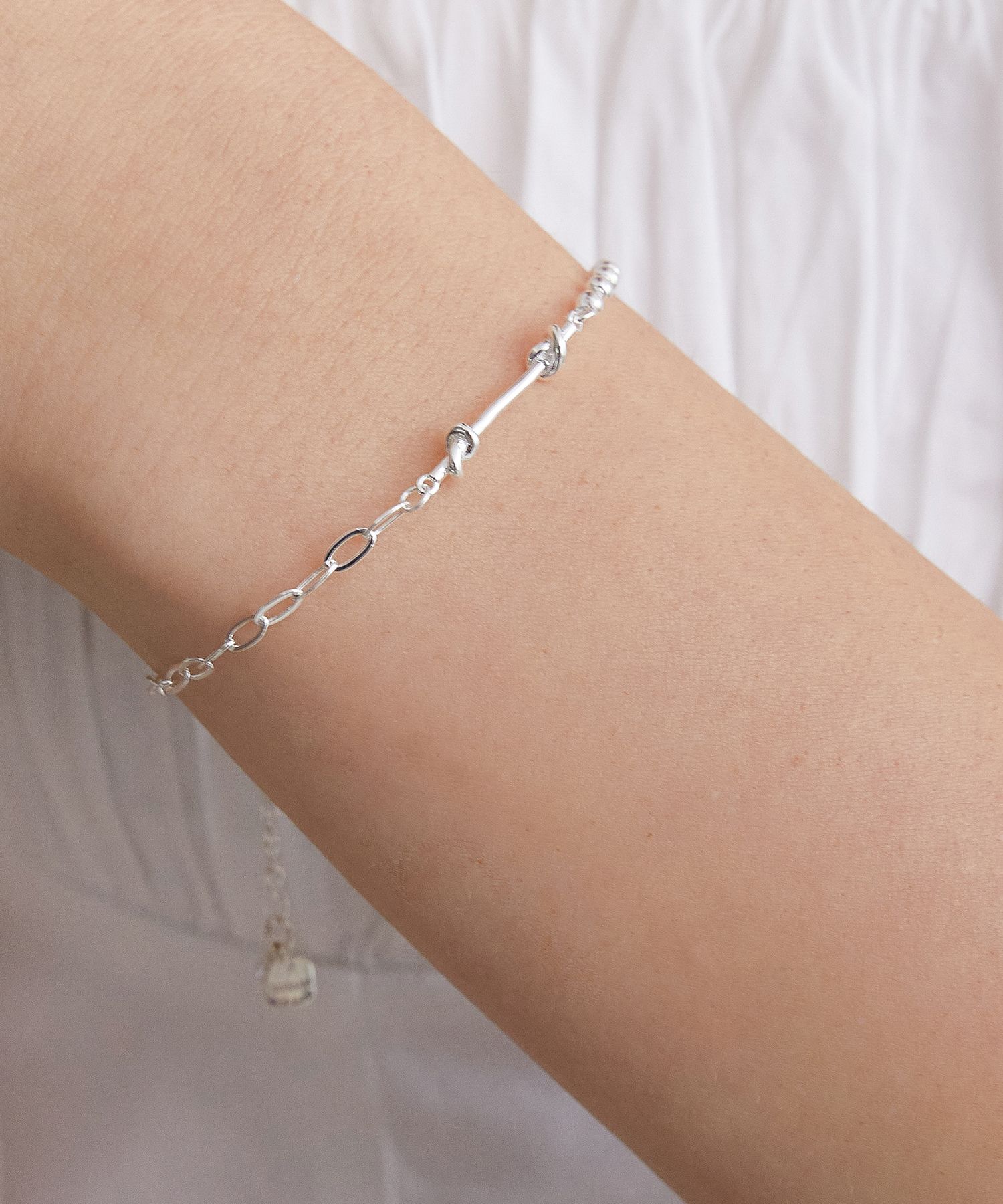 MUSINSA | TATIANA (Silver 925) Mix Chain Bracelet BR2188