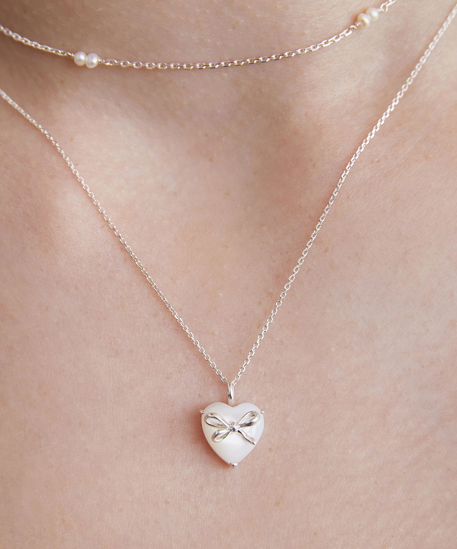 ネックレス・ペンダント TATIANA Silver 925 half and half heart chain necklace NZ2157 MUSINSA | TATIANA (Silver 925) Half and Half Heart Chain