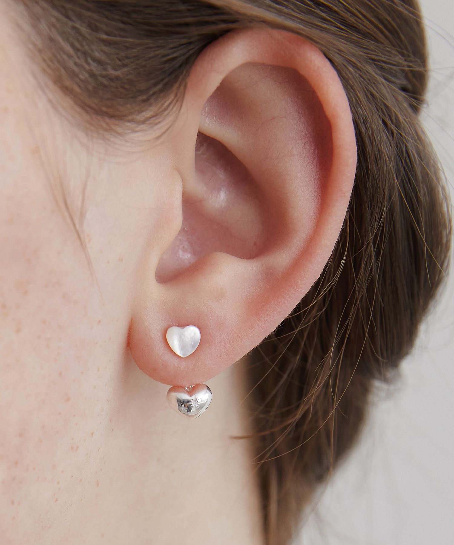 イヤリング TATIANA Silver 925 Heart Twinkle Ear Jacket Earrings EC1995 Designer fashion, Seoul-fully created | W Concept