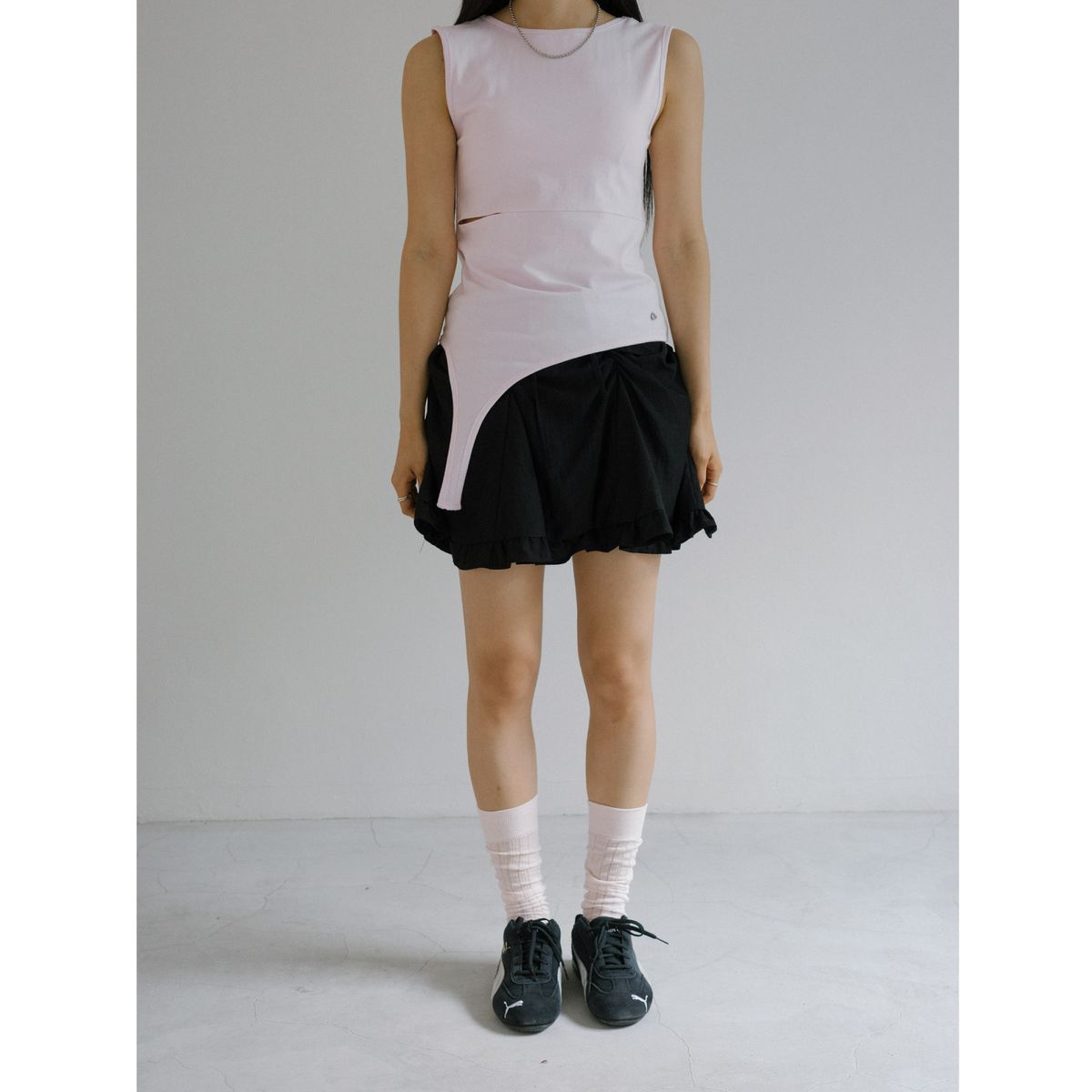 마이닝 컬렉터(MININGCOLLECTOR) Unbalanced Sleeveless Top, baby pink
